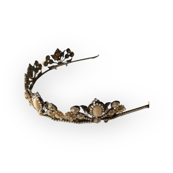 Vintage: Mari Elena ᪥ Moonstone Floral Swarovski Crystal Bridal Tiara ᪥ Luxury - Picture 10 of 16